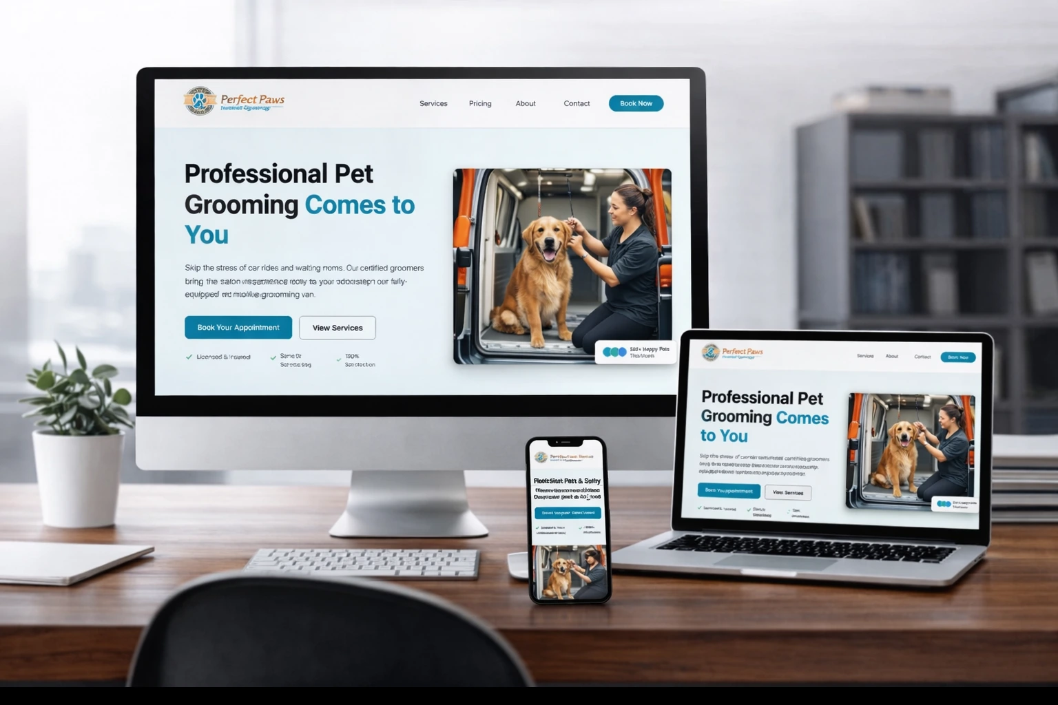 Perfect Paws responsive website presentation