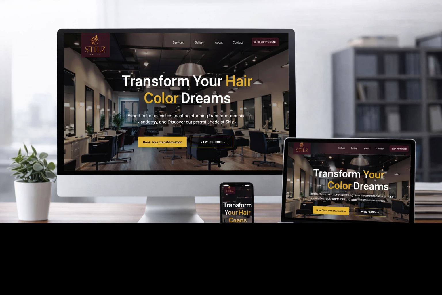 Stilz Salon responsive website presentation